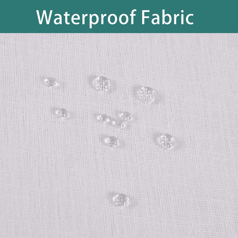 LORDTEX Burlap Linen Look Outdoor Curtain for Patio - 2 Panels Waterproof Tab Top Sheer Curtains for Pergola, Porch, Cabana and Gazebo Indoor/Outdoor Voile Sheer Drapes, 52 x 84 Inch, Vanilla - Image 3